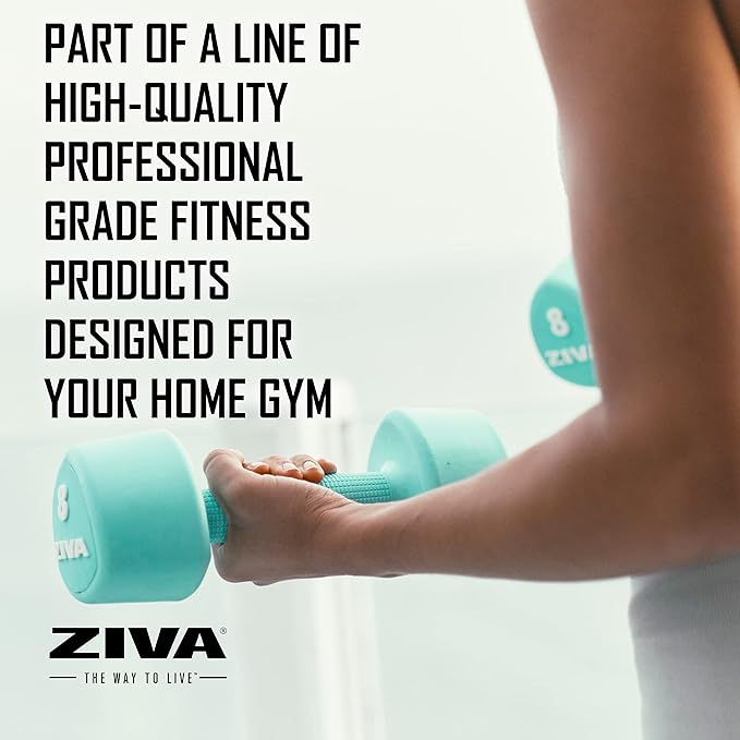ZIVA RPU Tribell Dumbbell Pair – Premium Urethane-Coated Hand Weights with Ergonomic textured Grip & Steel Core – 2–20 lb Sets in Multiple Colors for Strength Training