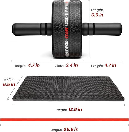 Ab Roller Wheel. Abdominal Training Roller for Men/Women, Abdominal Wheels Widened to 3.4 ", Rubber Tread of The Abdominal Wheel Upgraded, Max Weight 490 lbs
