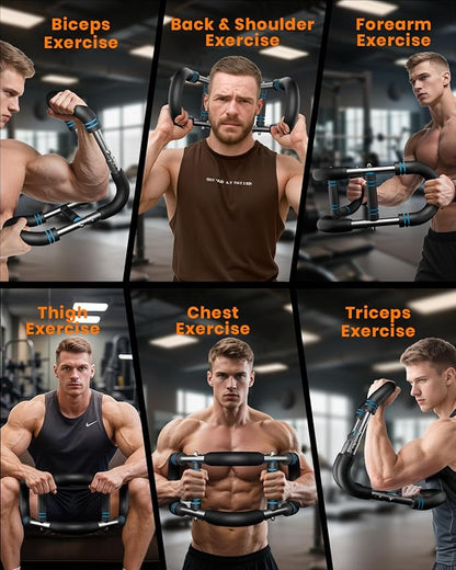 Upgraded Twister Arm Trainer, Adjustable Chest Workout Equipment, Portable Arm Exerciser for Upper Body Strength Training, Detachable Power Twister Bar for Home Gym Fitness