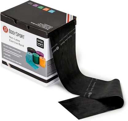 Body Sport Exercise Band, 25 yd. x 4 in. Roll - Home & Gym Fitness Equipment for Stretching, Strength Training & Physical Therapy