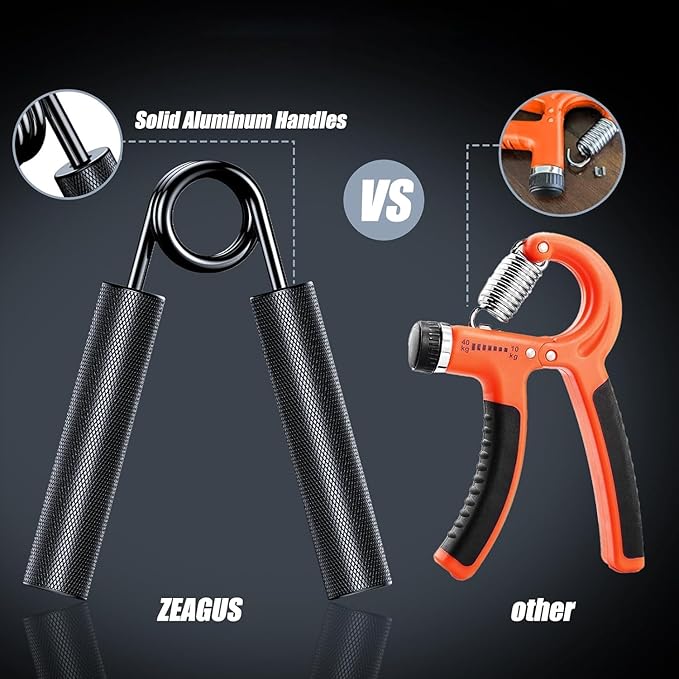 Grip Strength Trainer 4 Pack,50LB-200LB Metal Hand Grip Strengthener,Non-Slip Heavy-Duty Forearm Exerciser,Hand Gripper for Muscle Building and Hand Rehabilitation Exercising
