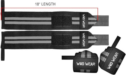 Elastic Wrist Wraps for Powerlifting, Strength Training, Bodybuilding, Cross Training, Olympic Weightlifting, Yoga Support - One Size Fits All