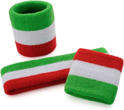 ONUPGO Sweatband Set Sports Headband Wristband Set Sweatbands Terry Cloth Wristband Wrist Sweatband Headbands Moisture Wicking Sweat Absorbing Head Band
