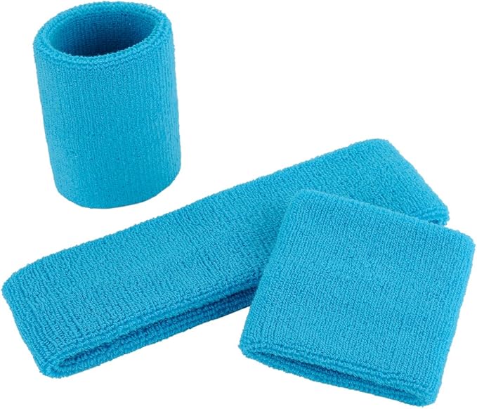 ONUPGO Sweatband Set Sports Headband Wristband Set Sweatbands Terry Cloth Wristband Wrist Sweatband Headbands Moisture Wicking Sweat Absorbing Head Band