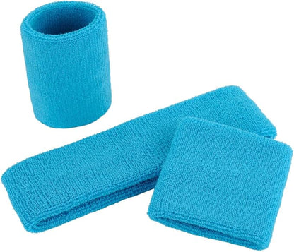 ONUPGO Sweatband Set Sports Headband Wristband Set Sweatbands Terry Cloth Wristband Wrist Sweatband Headbands Moisture Wicking Sweat Absorbing Head Band