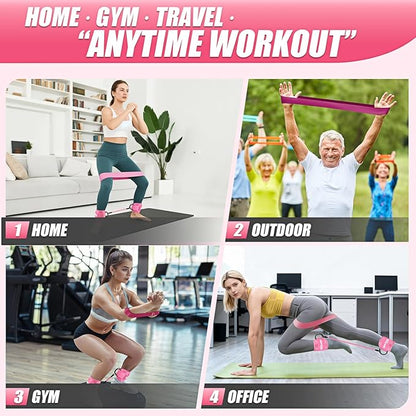 Ankle Resistance Bands with Cuffs, Resistance Bands Set for Working Out, Leg and Glute Exercise Bands – Home Gym Workout Equipment for Women, Booty Building, Pilates, Rehab, Physical Therapy
