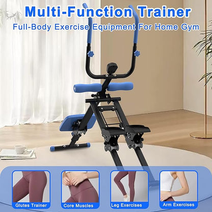 Space Saving 2-in-1 Home Gym, Stair Stepper & Ab Workout Machine Combo for Cardio and Core Training, Compact Multifunctional Fitness Equipment