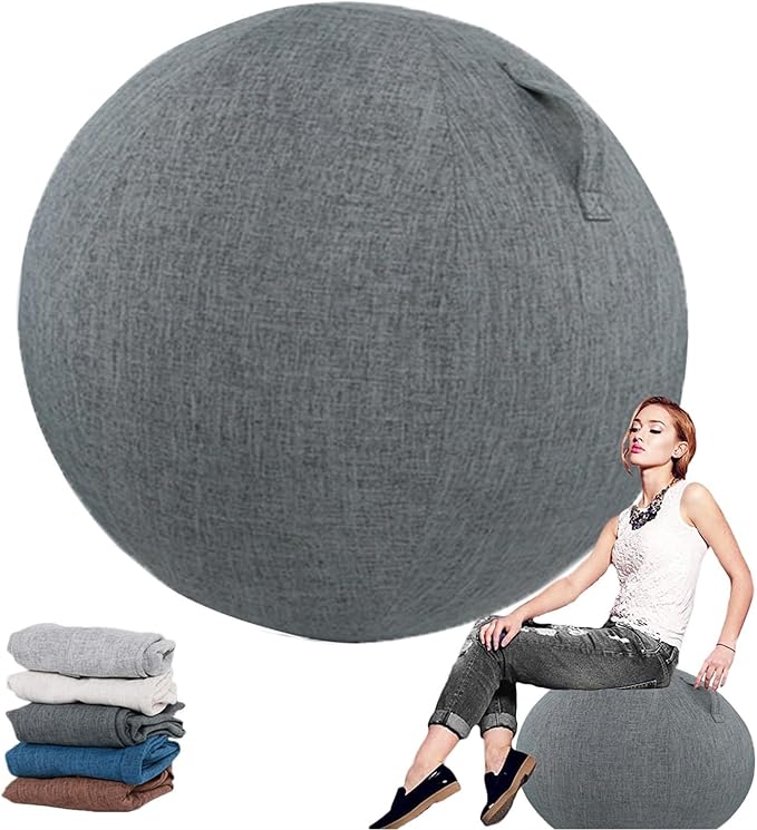 Yoga Ball Chair Cover - Pregnancy Birthing Ball Cover 55/65/75cm Stability Ball Chair for Ergonomic Seating Home, Office, Pilates, Yoga, Fitness