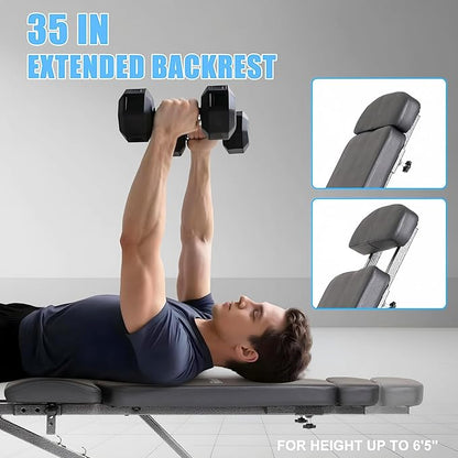 BARWING Adjustable Foldable Portable Weight Bench for Home Gym,700-800LBS Flat Incline Decline Workout Bench for Full Body Workout Easy Assembly for Home Gym