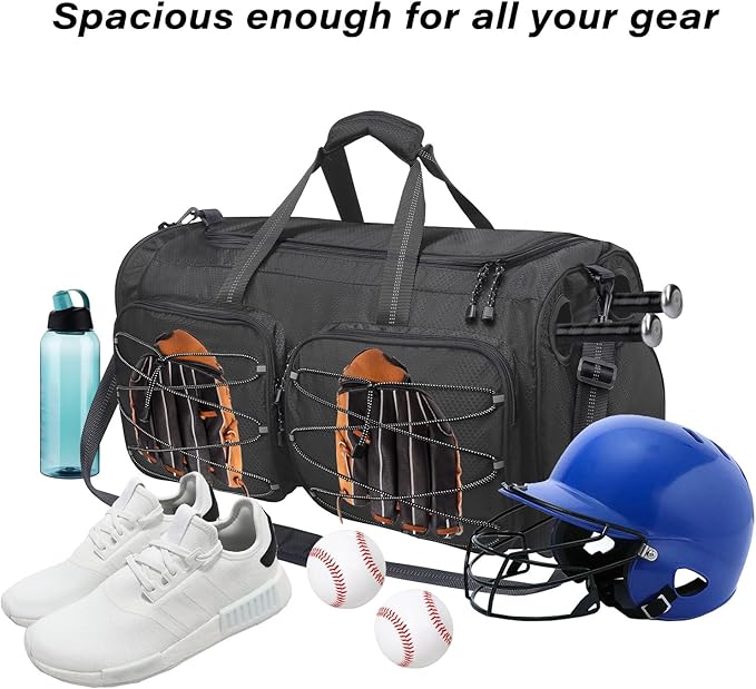 MOSISO Baseball Bat Bag, Large Capacity Catchers Gear Duffle Bag with Shoe Compartment&Adjustable Shoulder Strap&Handle for Training Gear Sports Gym Equipment