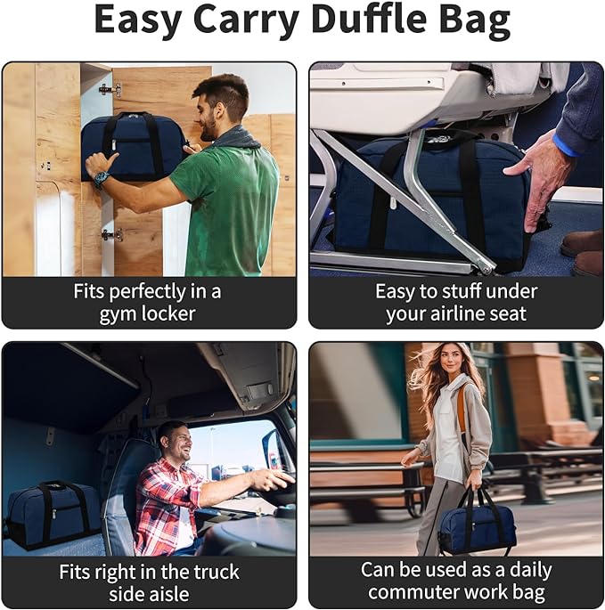 Small Gym Bag 14 inch lightweight Carry On Mini Duffel Bag for Travel Sport - Navy Blue