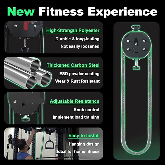 Endless Rope Trainer, 30kg/330lb Adjustable Resistance Trainer Machine, Suspension Endless Rope Pulley System| Closed-Loop Nylon Rope, Home Gym Rope for Interval Resistance Training