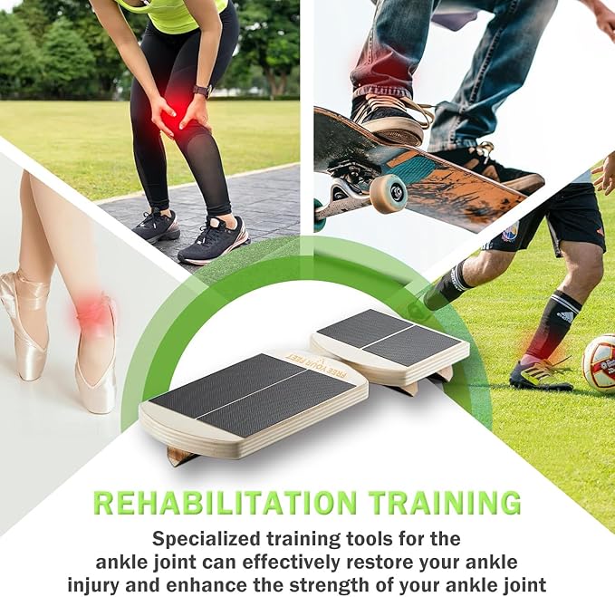 Ankle Balance Board - Adjustable Side Thrust Kick AxisBoard Non-Slip Design with Stability Bars for Foot Strength Training & Home Gym Workouts
