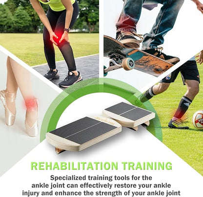 Ankle Balance Board - Adjustable Side Thrust Kick AxisBoard Non-Slip Design with Stability Bars for Foot Strength Training & Home Gym Workouts