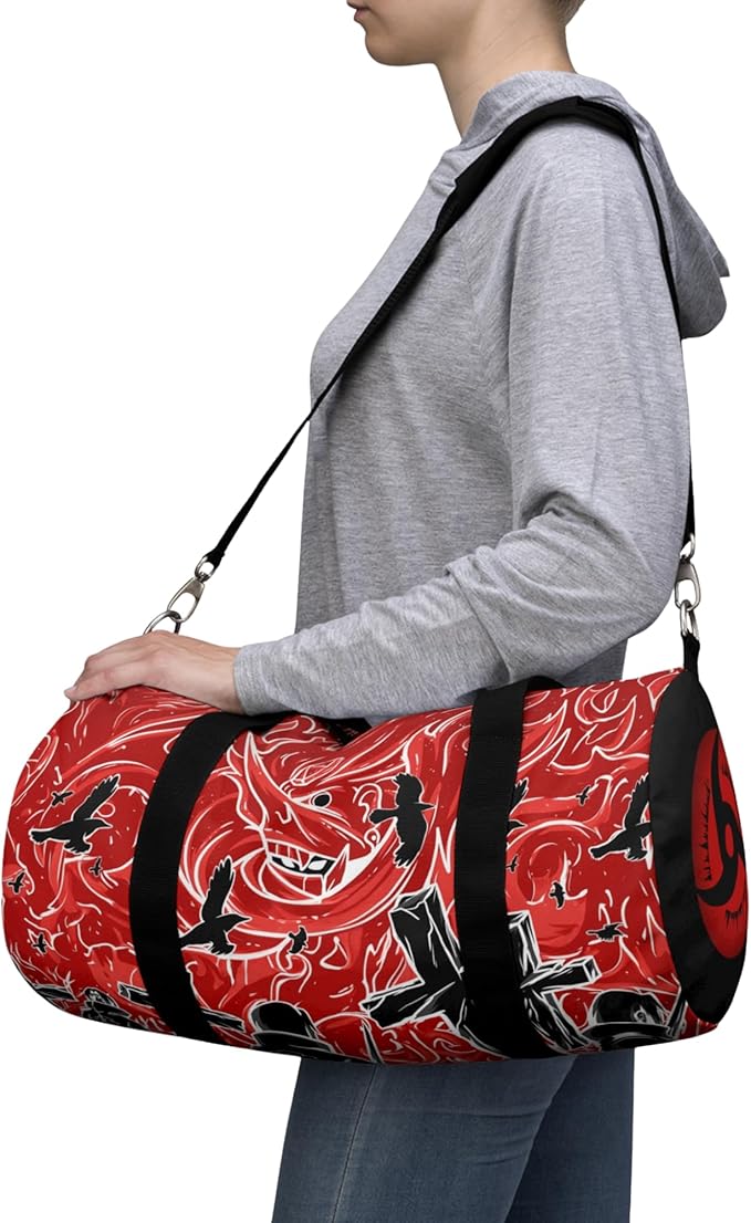 Anime Gym Bag for Women Men - Large Capacity Waterproof Workout Fitness Travel Sports Bags Fashion Street Camping ExpandaCLe Carry On Duffle Bag For Couple (Red Tachi) PTY