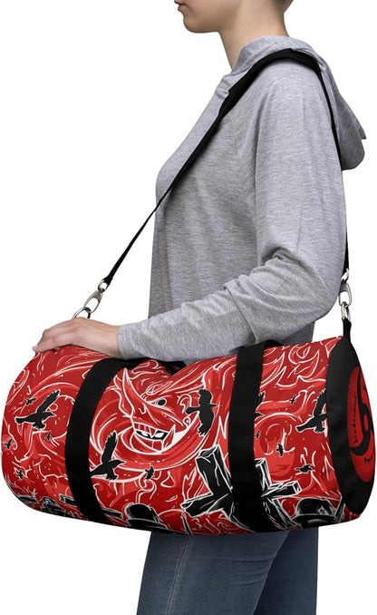 Anime Gym Bag for Women Men - Large Capacity Waterproof Workout Fitness Travel Sports Bags Fashion Street Camping ExpandaCLe Carry On Duffle Bag For Couple (Red Tachi) PTY