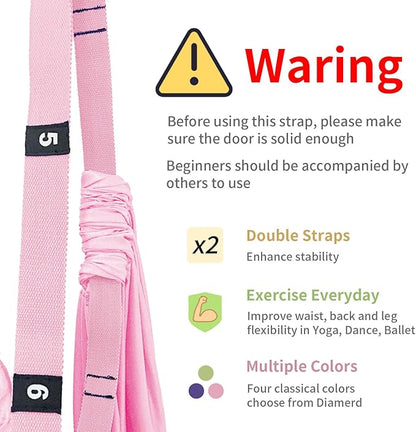 Leg Stretcher Strap Adjustable Fitness Strap Band for Waist Trainer Stretching Door Swing Flexibility Tensile Trainer with Carrying Pouch Back Bend Go Upside-Down for Yoga Practitioner Ballet Dancer Gymnastics Exercises