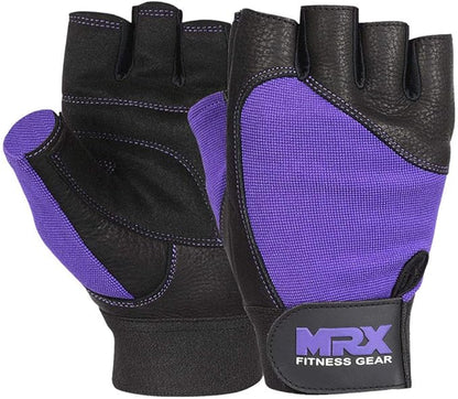 MRX Weight Lifting Gloves Gym Training Bodybuilding Fitness Powerlifting Workout Weightlifting Gloves Genuine Leather for Men & Women
