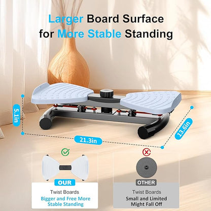 Waist Twister Machine with Resistance Band, Silent Exercise Twist Board for Core & Belly Fat Workout, Non-Slip Home Fitness Disc for Men & Women