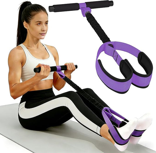 Pedal Resistance Band with Handle, Thickened Latex Tubes & Soft Foot Pedal, Full Body Workout Equipment for Glutes Legs Arms Waist, Pilates Physical Therapy Sit Up Gear for Home Gym