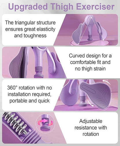 Pelvic Floor Exercise Devices 15-70 LB Adjustable Pelvic Floor Trainer Women Men, Kegel Exercise Equipment Inner Thigh Exerciser for Postpartum Recovery, Thigh and Pelvic Trainer with Band