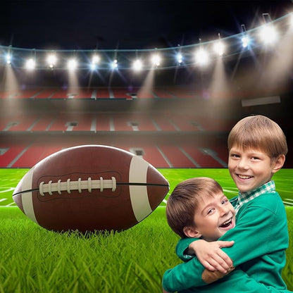 American Football Backdrop Balls on Field in Stadium Photography Background Rugby Sports Soccer Field Backdrop Decor for Boy Birthday Party Cake Table Banner Photo Studio Background Props 20x10ft