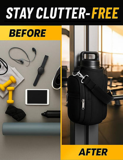 Magnetic Gym Bag for Men & Women - Water Bottle Holder, Crossbody Strap, Touchscreen Pocket & Creative Storage - Perfect for Gym, Running, Travel & Fitness Essentials