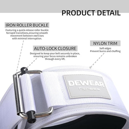 Durable Weight Lifting Belt, 4'' Wide Gym Belt for Bodybuilding, Powerlifting, Squats, Deadlift - Provides Lumbar Support & Stability for Men & Women