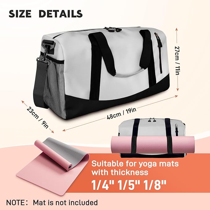 Yoga Mat Bag, Gym Workout Bag with Water Bottle Pocket, Pilates Bag for Women with Wet & Dry Pocket, Yoga Bags and Carriers Fits All Your Stuff, Yoga Tote Bag for Sports Travel Office
