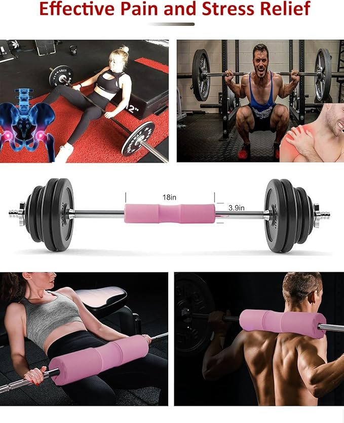 Barbell Squat Pad Nylon Padding AntiSlip- Thick Foam Barbell Pad for Squats Cushion, Lunges&Bar Padding for Hip Thrusts - Standard Weight Bar Pad - Provides Cushion to Neck Shoulders Training