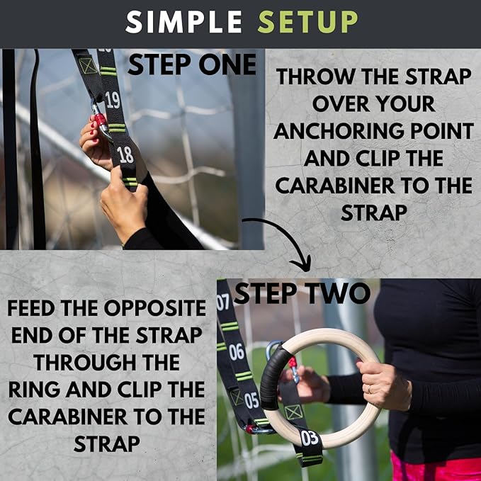 Gymnastic Rings with Adjustable Straps, 1.1" Olympic Rings, Calisthenics Rings Equipment, Gym Rings with Straps for Home Workout, Outdoor Exercise Rings, Crossfit Pull Up Row Dip Ring Training