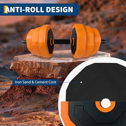 Adjustable Dumbbell Set, 44/66/88 LBS 4-In-1 Home Gym Weights with Connector As Dumbbell, Kettlebell,Barbell for Strength Training, Full Body Workout