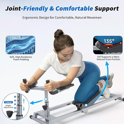Primal Crawl & Spine Twist and Stretch Trainer – Full Body Low-Impact Cardio Machine with Adjustable Hand Grips, Knee Support & Steel Frame | Home Gym Equipment