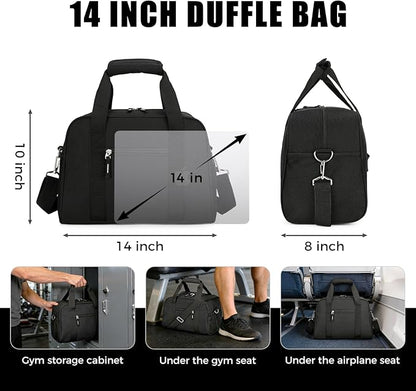 SeaRock 14 inch Small Gym Bag for Men & Women, Mini Duffle Bag for Travel Sports, Lightweight Carry On Duffel Bag, Black