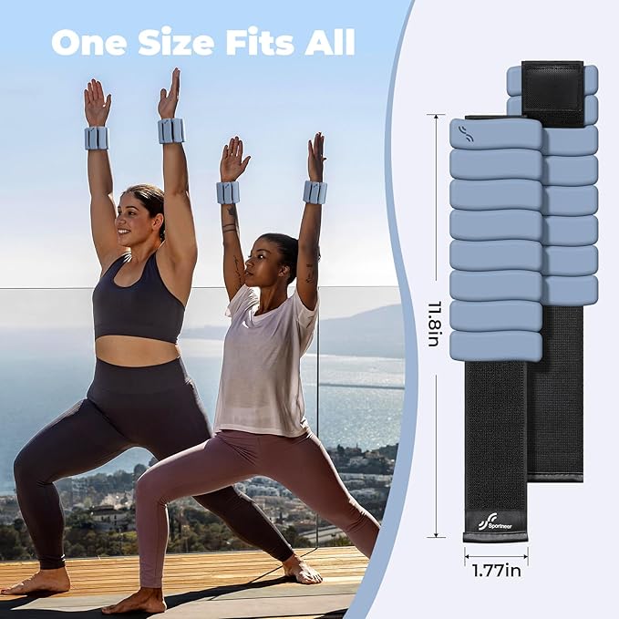 Sportneer Ankle & Wrist Weights Set of 2 (1LB/2LB Each) for Women Men Comfortable Arm Leg Weight for Pilates, Running, Walking, Workout, Yoga, Water Aerobics, Pool Exercises