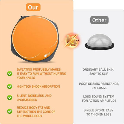 workout equipment for home，boso balancing ball，half ball balance trainer，core training equipment， 27.5 inch Yoga Exercise Ball for Home Gym Core Training Anti-Skid Surface (Orange Heart-27.5'')