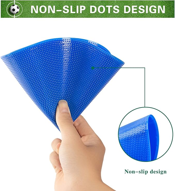 Spot Markers 4.72 Inch 9 Inch Non Slip Rubber Floor Markers Flat Field Cones Poly Dots for Soccer Basketball Sports Speed Agility Training and Drills
