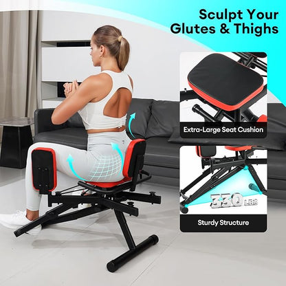 2 in 1 Hip Abductor/Adductor Machine, Thigh Master Trainer for Women Men, Glute Machine Inner/Outer Thigh Exercise Workout Equipment for Home Gym