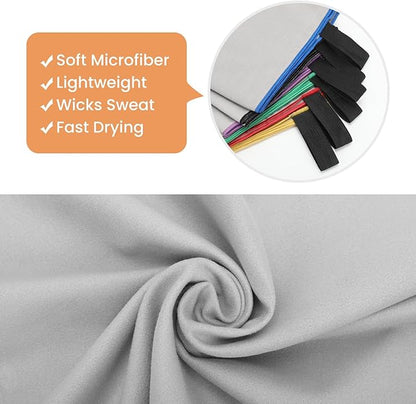 6 Pack Sweat Towels for Workout Quick Dry Microfiber Gym Towel Men Women Fitness Gear for Sports Exercise Tennis Yoga Running Cycling Hiking Towel(6 Pack(Grey))