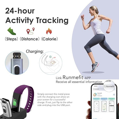 threesheep Fitness Tracker for Men and Women,Fitness Watch Waterproof with Activity Tracker and Sleep Monitor,Smart Watch for Android and iOS Phones(Purple)……