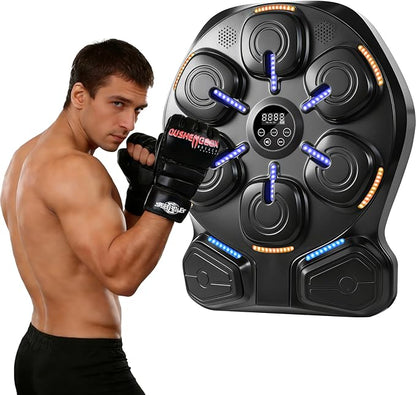 Smart Music Boxing Machine with LED Lights & Bluetooth Speaker – Interactive Punching Bag for Fitness, Rhythm Training & Stress Relief – Home Gym Equipment for Adults and Child with 8 Hitting Points