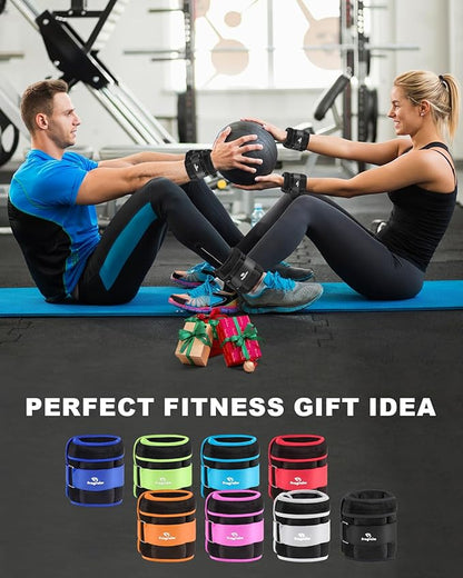 Adjustable Ankle Weights 1-3/4/5/6/8/10/12/15/20 LBS Pair with Removable Weight for Jogging, Gymnastics, Aerobics, Physical Therapy