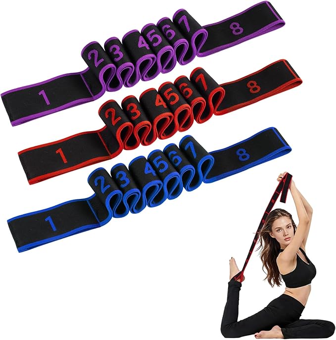 Resistance Bands with Handles, Elastic Stretching Strap for Physical Therapy, Yoga Strap for Stretching Equipment, Shoulder Leg Stretchers Bands for Exercise, Shaping, Flexibility