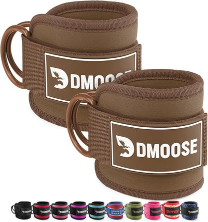 DMoose Fitness Ankle Strap for Cable Machine - One Size Fit with Premium Padding Cuffs, Ankle Bands for Working Out, Booty Workouts, Leg Extension, Hip Abductors, Kickbacks & Lower Body Exercises
