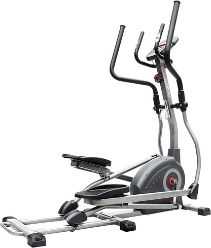 Sunny Health & Fitness Elliptical Exercise Machine, Silent Training, Long Stride Full Body Workout, Adjustable Resistance, Pulse Sensor, SunnyFit App via Bluetooth, Electric or Manual