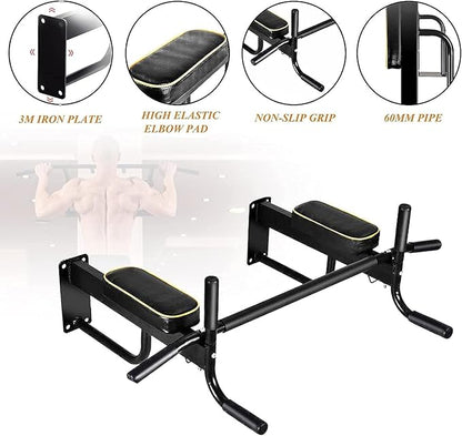 Wall Mounted Pull-Up Bar, Multifunctional Sports Stand for Home Fitness Training, Single and Double Bar Exercise Machine