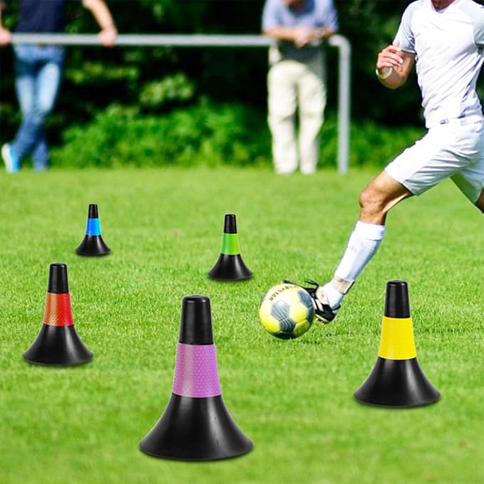 ZEAYEA 8 Pcs Agility Training Sport Cone, 9 Inches Soccer Cones with Carry Bag, Basketball Training Cones for Soccer Football Basketball Speed Grab Drills and Training