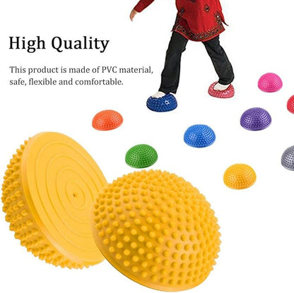 Keenso Foot Massage Ball, PVC Inflatable Half Yoga Ball, Exercise Trainer, Fitness Balance Ball for Athletes, Fitness Enthusiasts, Home Use, Office Relaxation