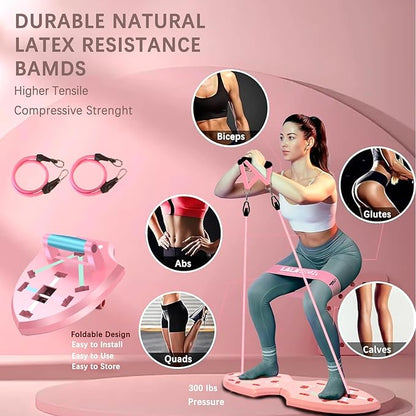 LALAHIGH Push Up Board,36 in 1 Home Gym Equipment with Ab Roller Wheel & Resistance Bands, Portable Foldable Workout Board for Full Body Strength Training Men Women,Gift for Boyfriend
