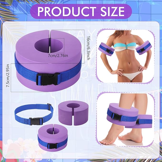 Hungdao Water Aerobics Set for Aquatic Exercise 1 Pair Swimming Glove 2 Pcs Foam Swim Aquatic Cuffs Water Weights Pool Resistance Fitness Equipment for Adults Swimming Training Workouts